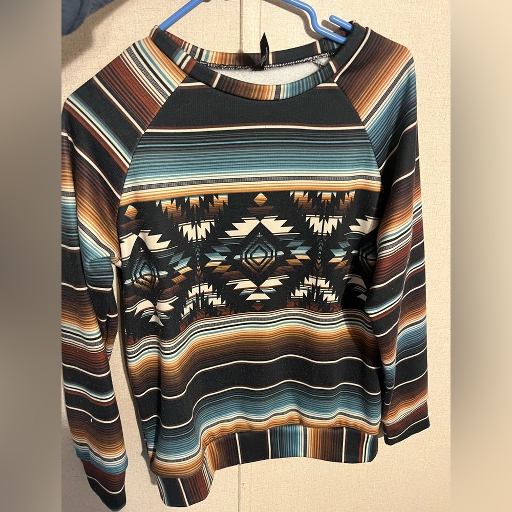 Crazy Train Multicolor Aztec Sweatshirt